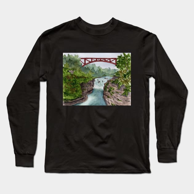 Letchworth State Park - Middle Falls Long Sleeve T-Shirt by SRSigs